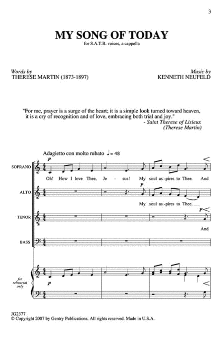 My Song of Today My Song of Today 4-Part scores gallery preview page 2