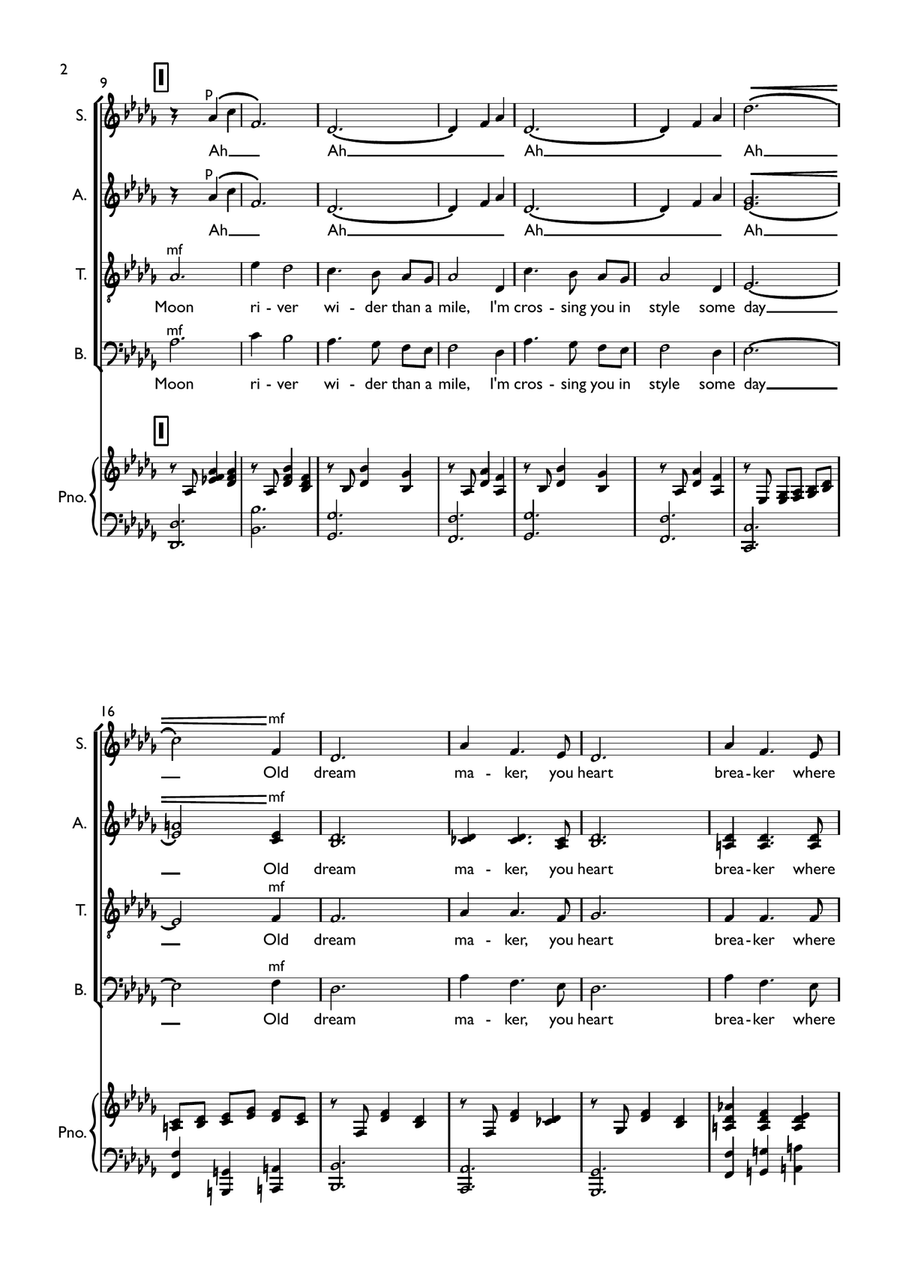 Moon River Moon River Choir scores gallery preview page 2