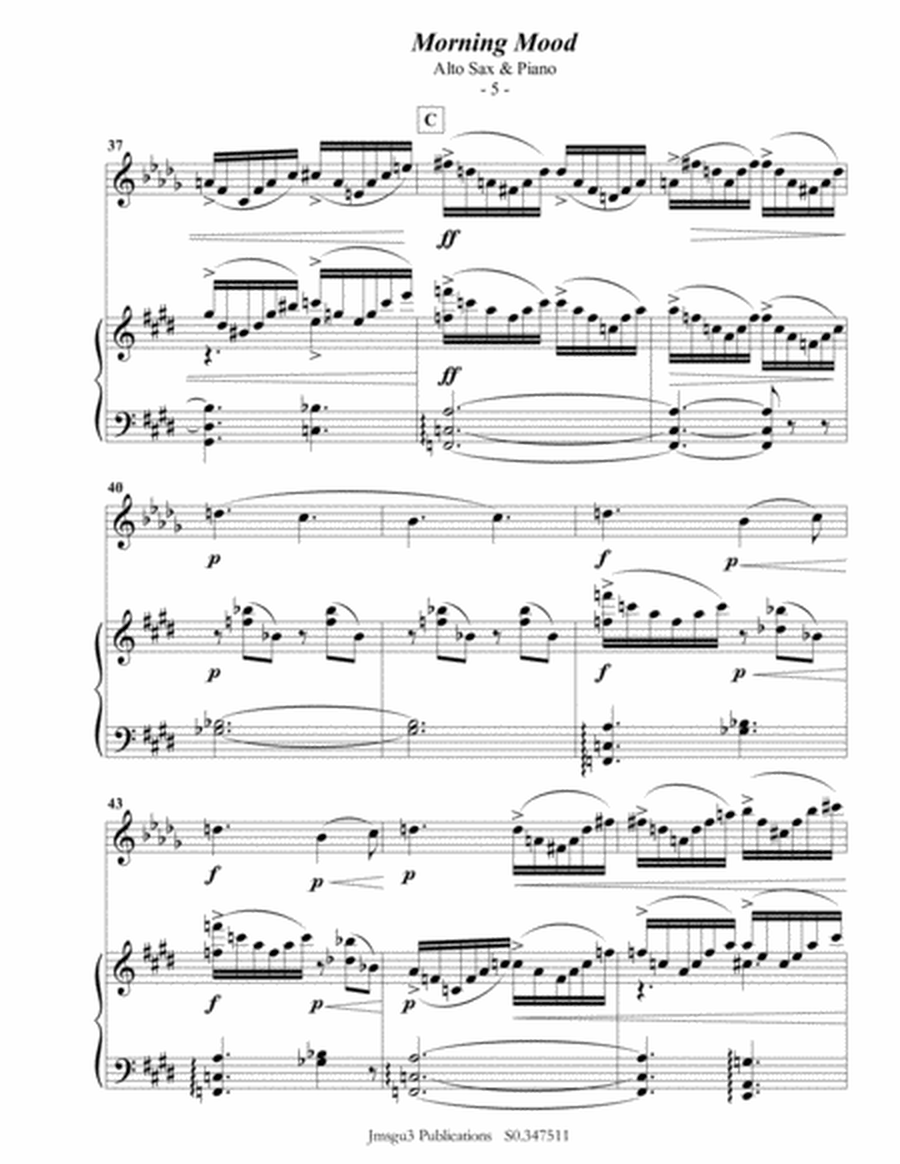 Grieg: Peer Gynt Suite Complete for Alto Sax & Piano image number null