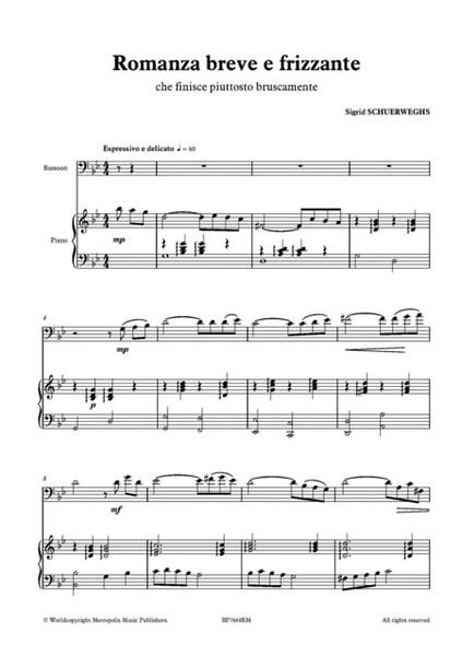 Romanza Breve e Frizzante for Bassoon and Piano