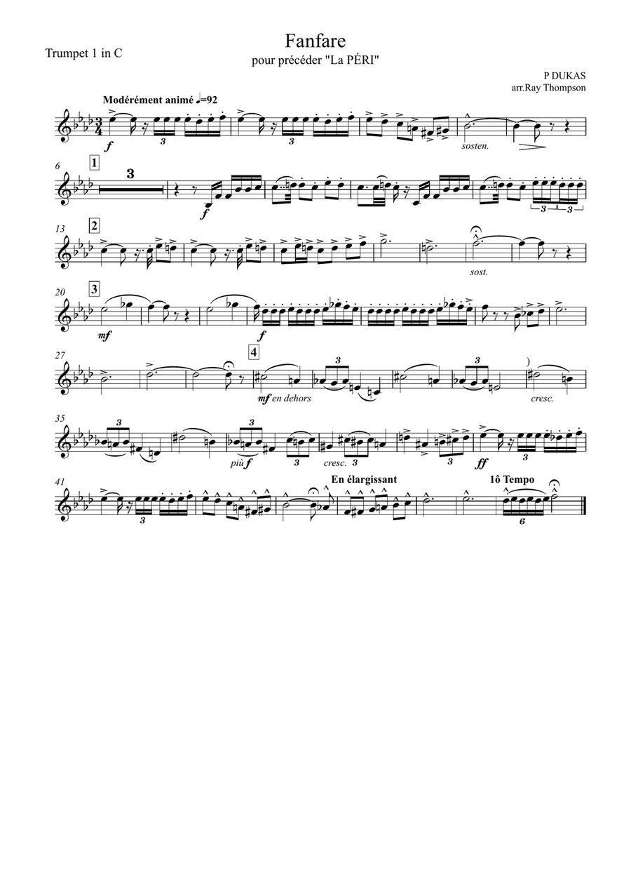 Dukas: Fanfare (pour précéder 