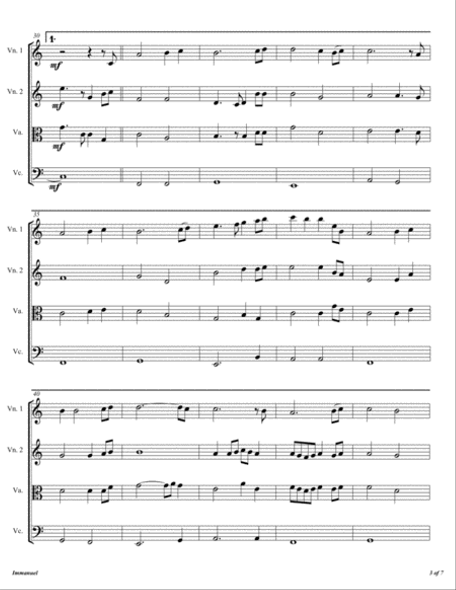 Immanuel Immanuel String Quartet scores gallery preview page 4