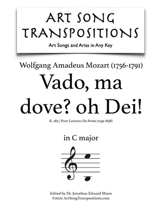 MOZART: Vado, ma dove? oh Dei!, K. 583 (transposed to C major)