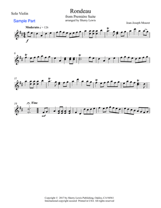 RONDEAU by Mouret, Violin Solo, Intermediate Level