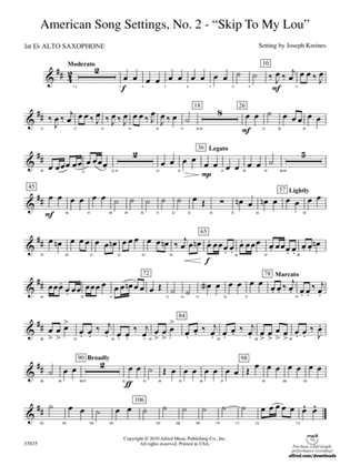 American Song Settings, No. 2: E-flat Alto Saxophone