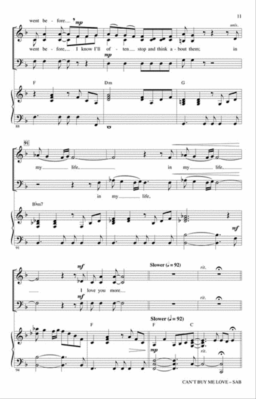 Can't Buy Me Love Can't Buy Me Love 3-Part scores gallery preview page 4
