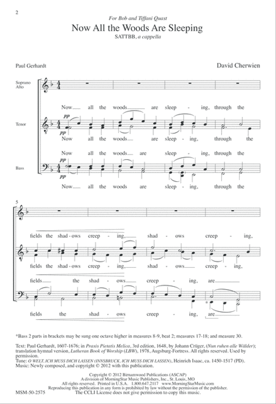 Now All the Woods Are Sleeping Divisi scores gallery preview page 2