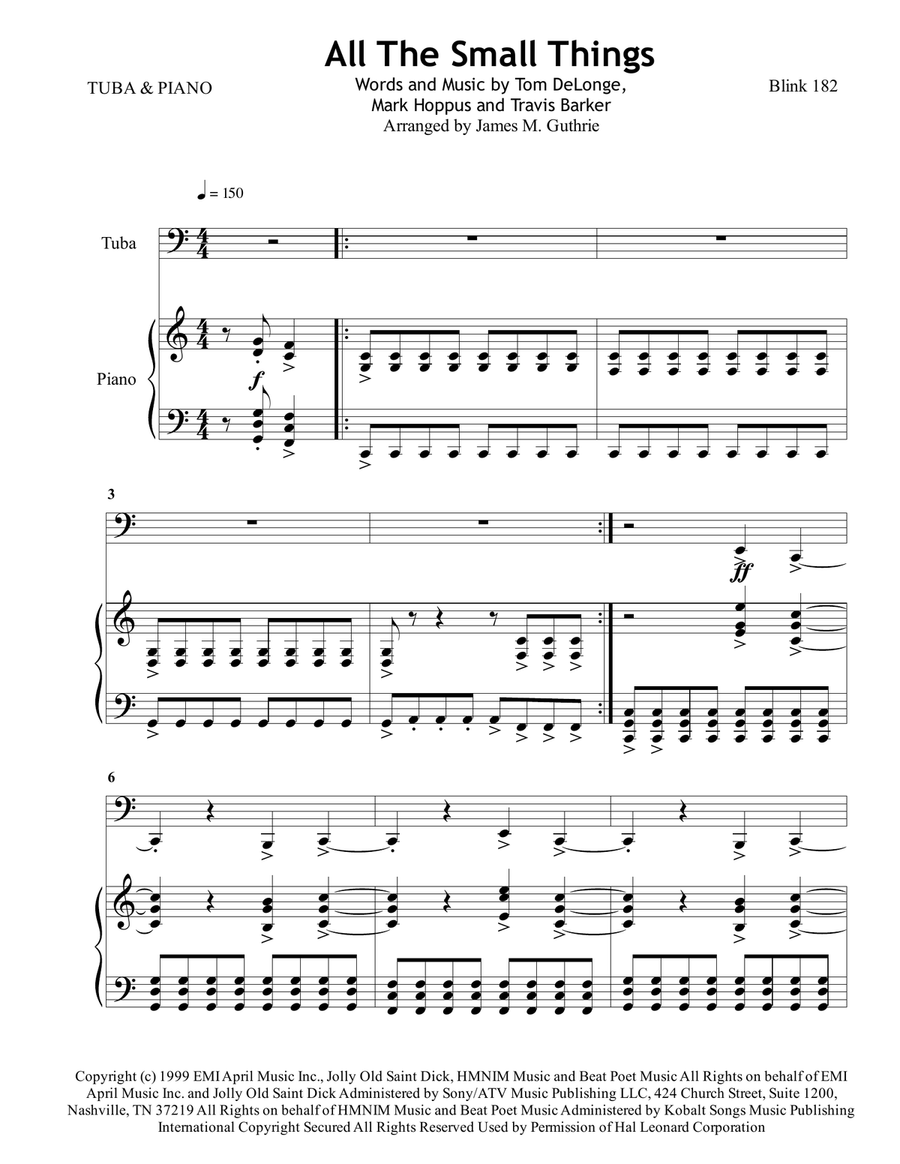 All The Small Things Piano scores gallery preview page 1