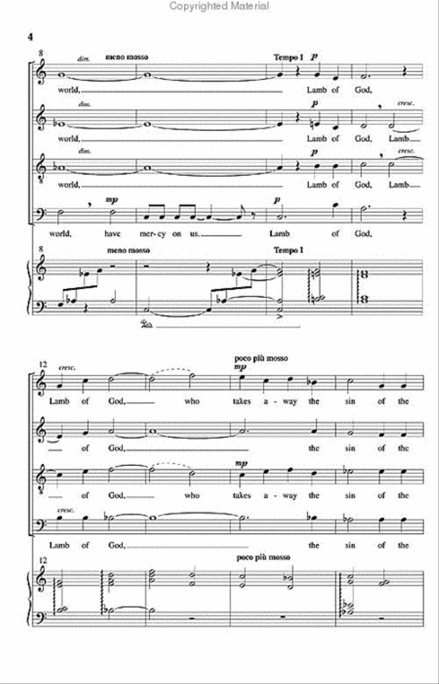 Lamb of God 4-Part scores gallery preview page 3