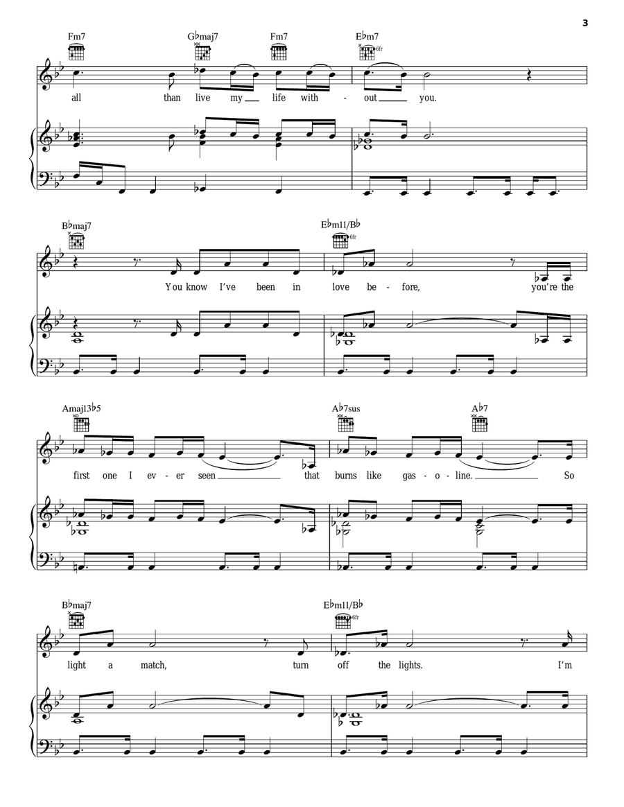 Rather Die Young Piano, Vocal, Guitar scores gallery preview page 3