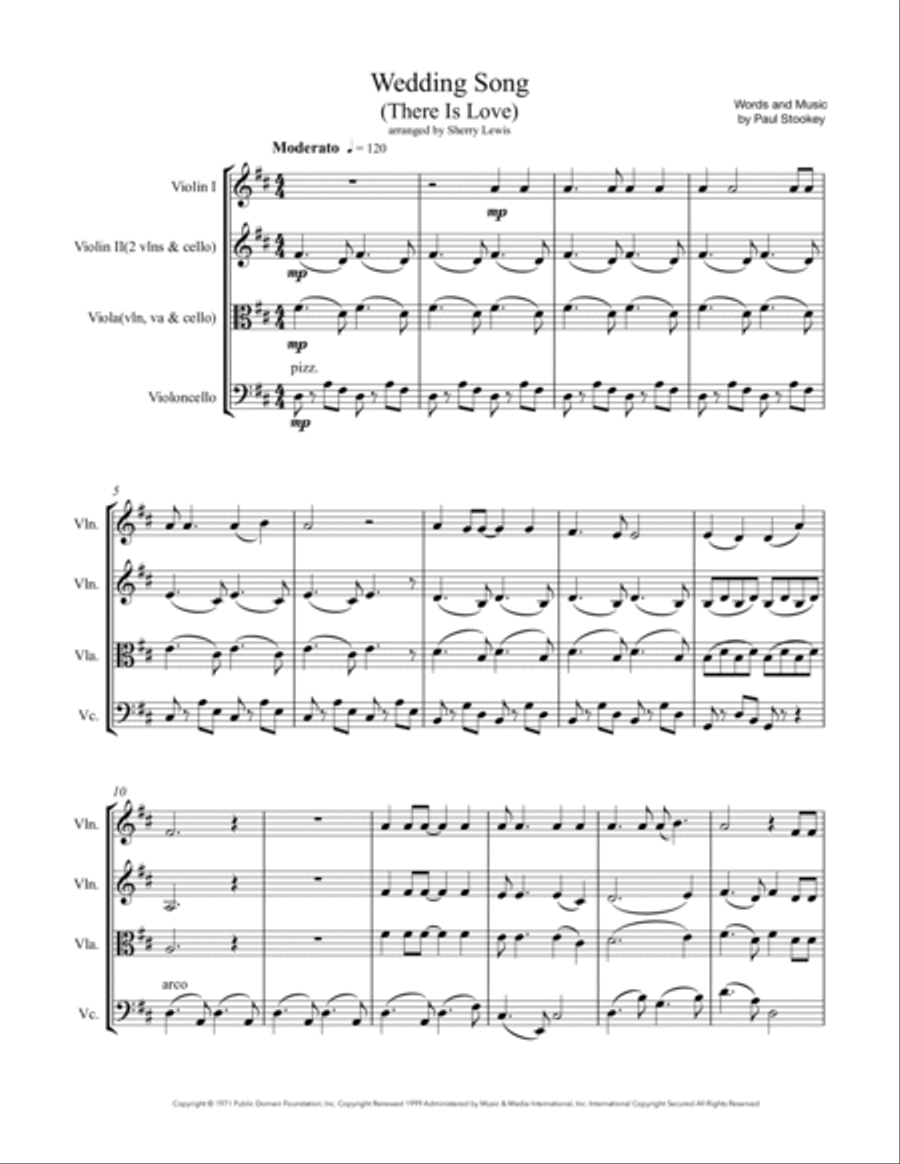 Wedding Song (There Is Love) String Trio scores gallery preview page 4