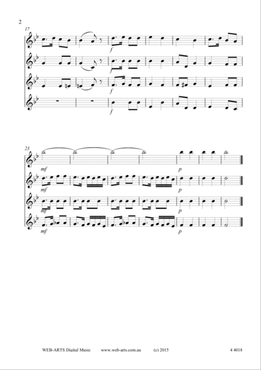 SAINT ANTHONY CHORALE for 4 flutes - BRAHMS Flute Quartet scores gallery preview page 3
