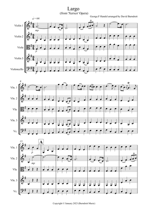 Largo (Handel) for String Quartet