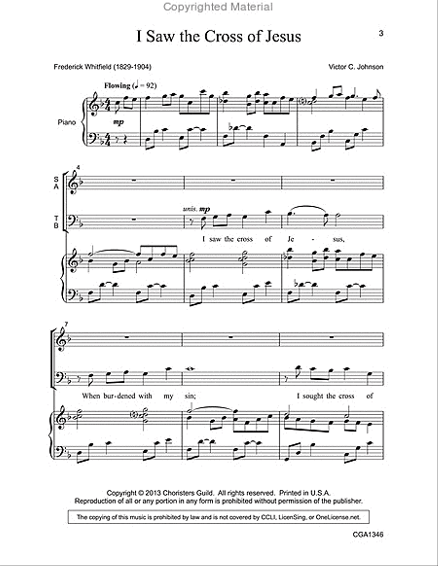 I Saw the Cross of Jesus 4-Part scores gallery preview page 2