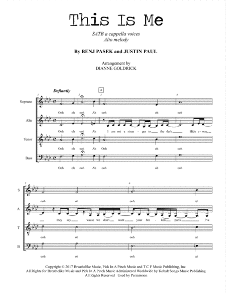 This Is Me This Is Me 4-Part scores gallery preview page 1