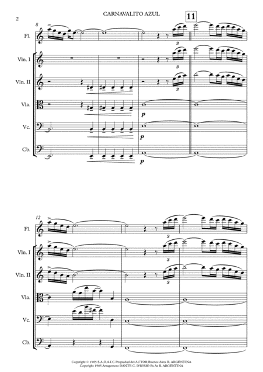 Carnavalito Azul - Folclore Argentino String Orchestra scores gallery preview page 2