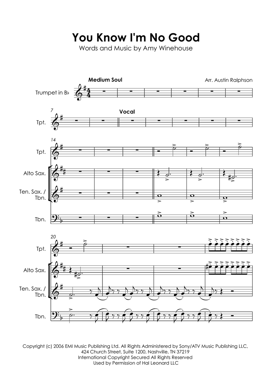 You Know I'm No Good Tenor Saxophone scores gallery preview page 5
