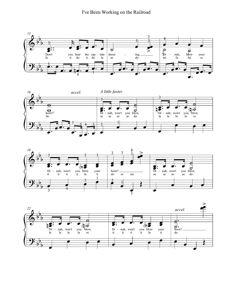 I've Been Working on the Railroad (Levee Song) Piano, Vocal scores gallery preview page 2
