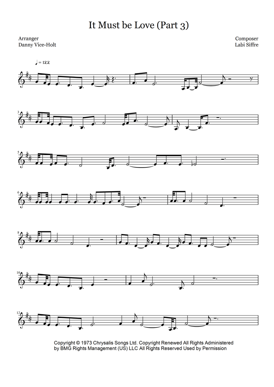 It Must Be Love by Madness Piano Solo - Digital Sheet Music