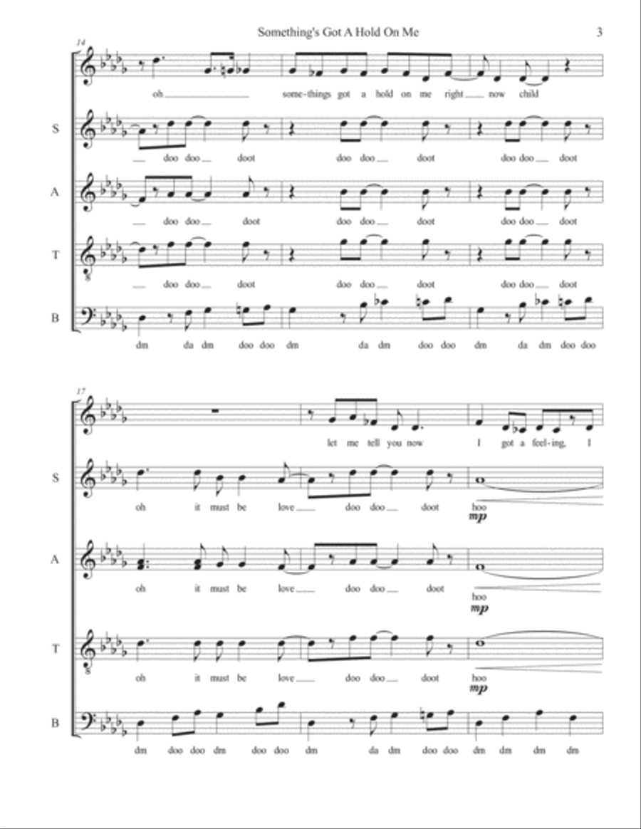 Something's Got A Hold On Me 4-Part scores gallery preview page 3