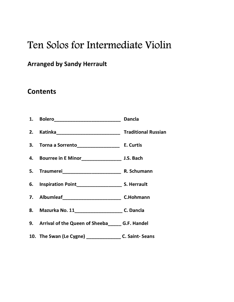 Ten Solos for Intermediate Violin Violin Solo scores gallery preview page 2