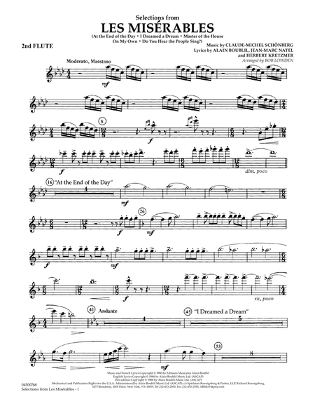 Selections from Les Miserables (arr. Bob Lowden) - Flute 2