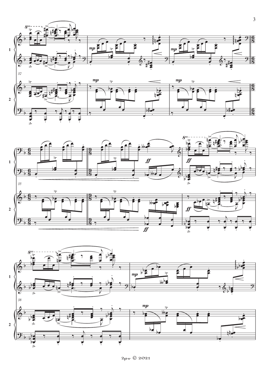 Alborada del Gracioso, for 2 pianos Piano Duet scores gallery preview page 3