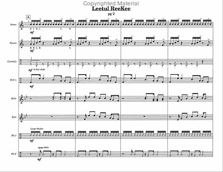 Leetul ReeKee Percussion Ensemble scores gallery preview page 4