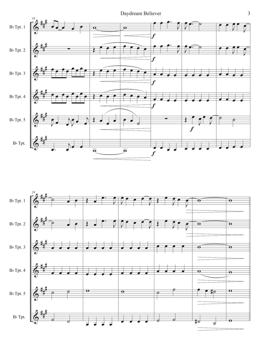 Daydream Believer Trumpet scores gallery preview page 4