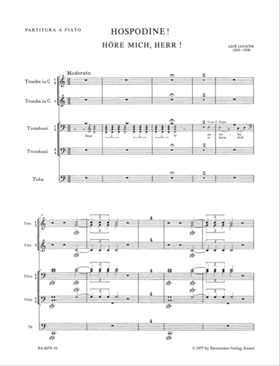 Hospodine - Höre mich, Herr (Kyrie) Trombone scores gallery preview page 1