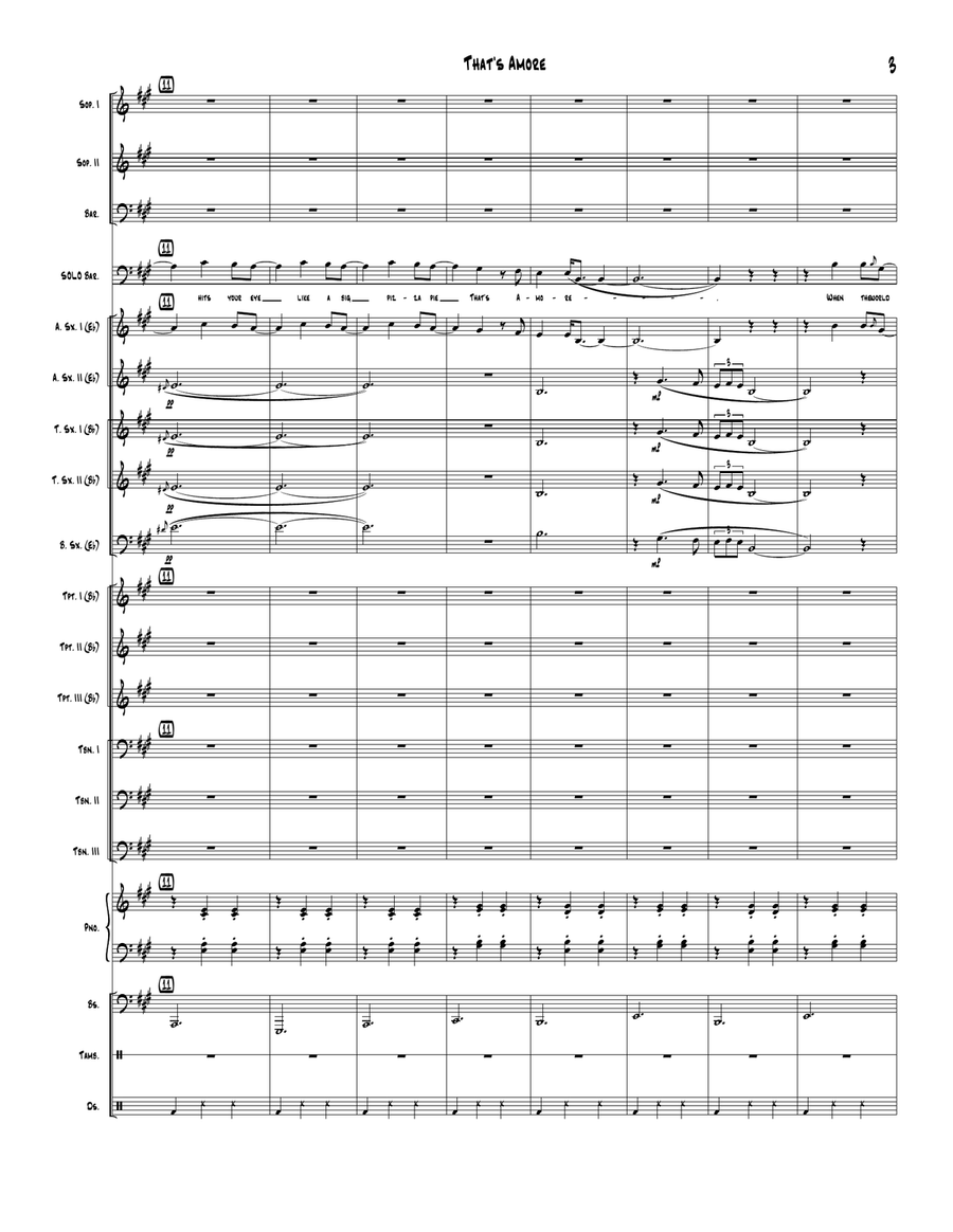 That's Amore (that's Love) Jazz Ensemble scores gallery preview page 3