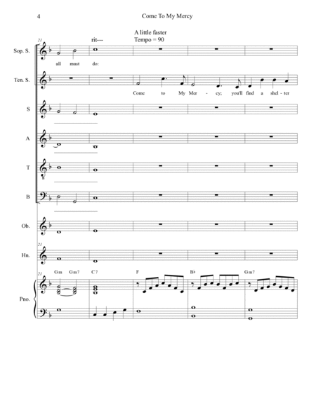 Come To My Mercy (Soprano and Tenor Solo with SATB) image number null