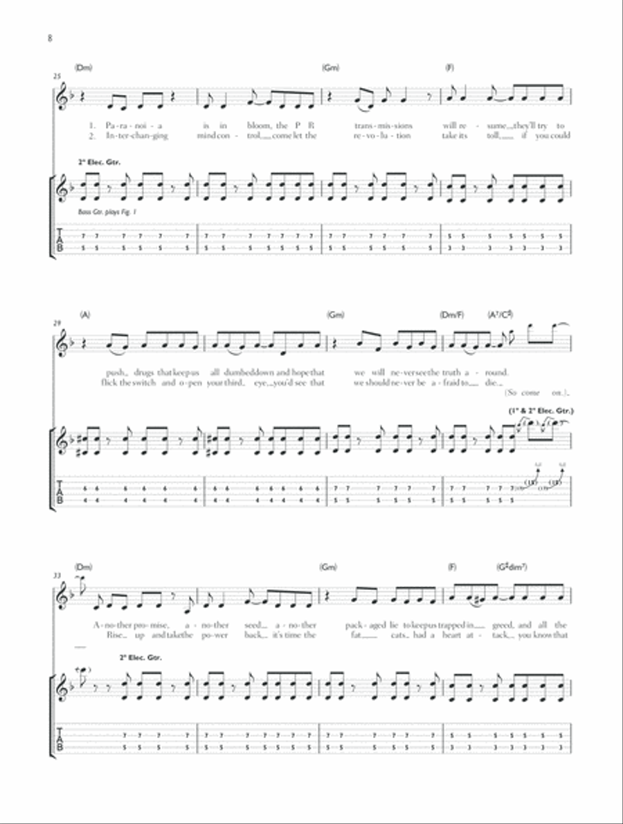 Uprising Guitar Tablature scores gallery preview page 3