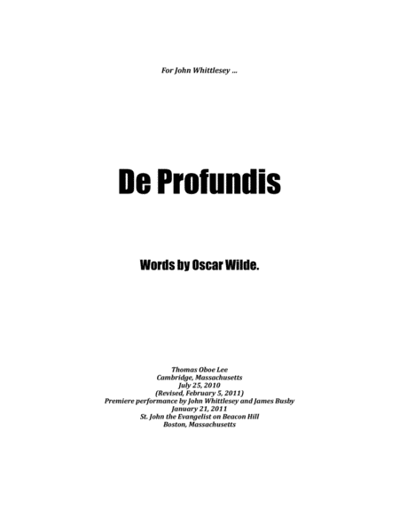 De Profundis (2010) for baritone and piano image number null
