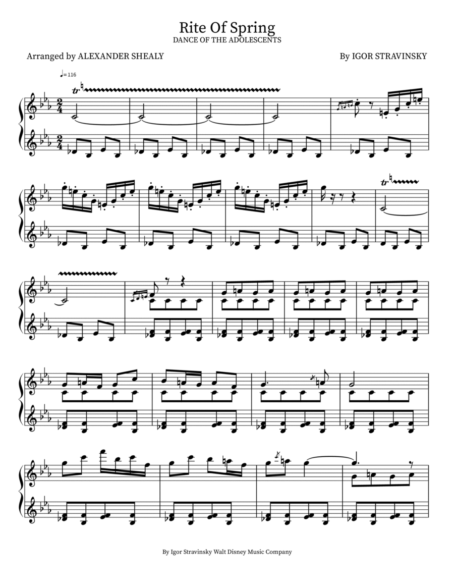 Rite Of Spring by Igor Stravinsky - Part - Digital Sheet
