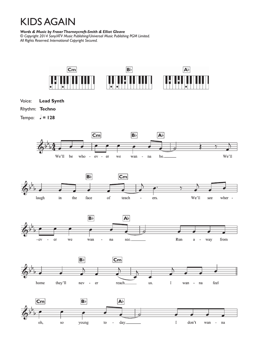Kids Again Kids Again Piano scores gallery preview page 1