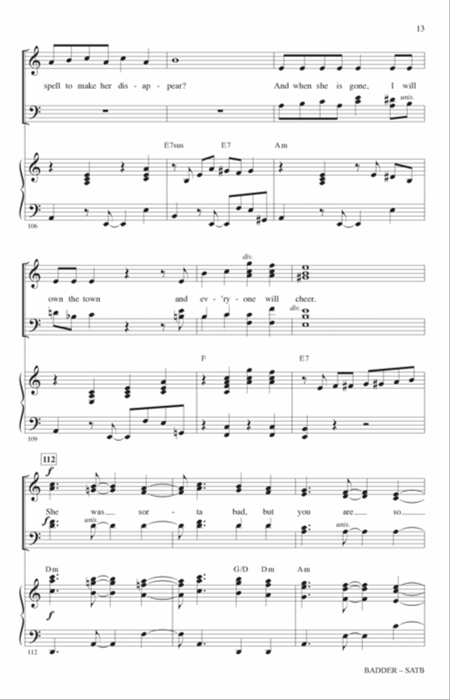 Badder (from Disenchanted) (arr. Mac Huff) 4-Part scores gallery preview page 12