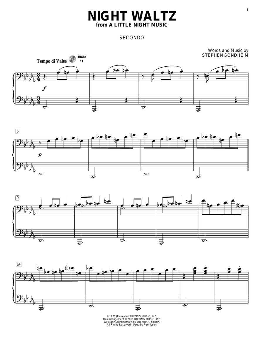 Night Waltz Night Waltz Piano Duet scores gallery preview page 1