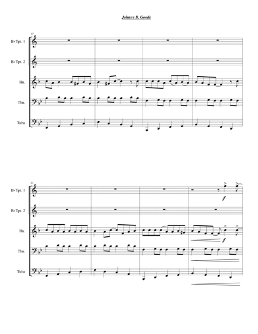 Johnny B. Goode Euphonium scores gallery preview page 3