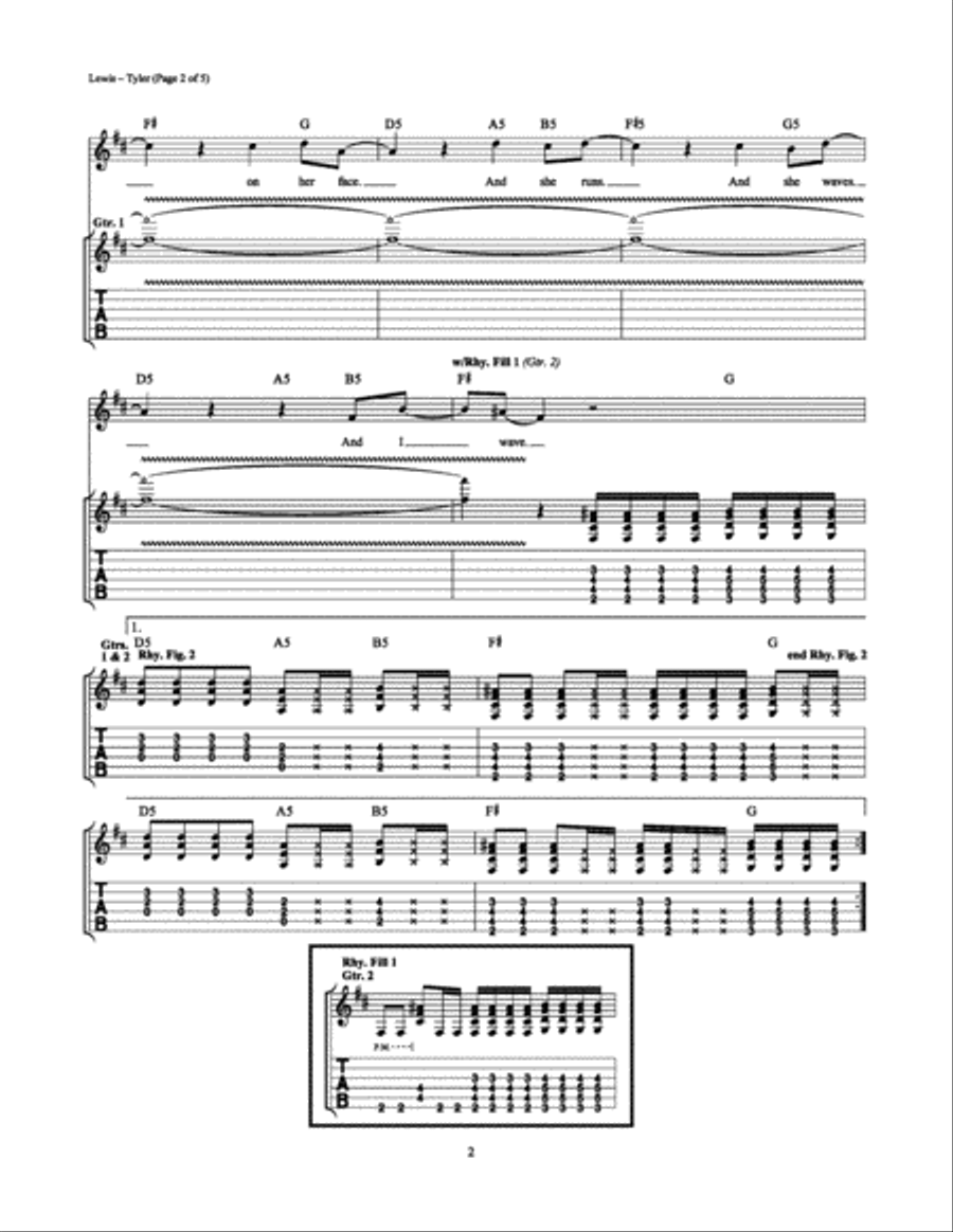 Tyler Electric Guitar scores gallery preview page 2