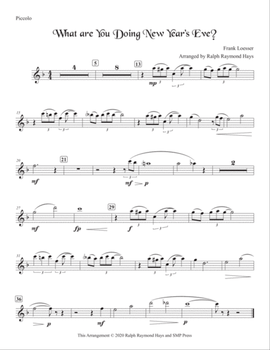 What Are You Doing New Year's Eve? Flute Choir scores gallery preview page 5