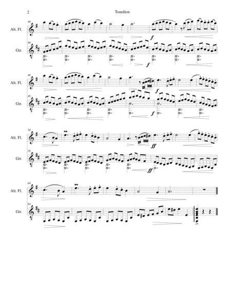 Tourdion (Quand je bois du vin clairet) for alto flute and guitar image number null