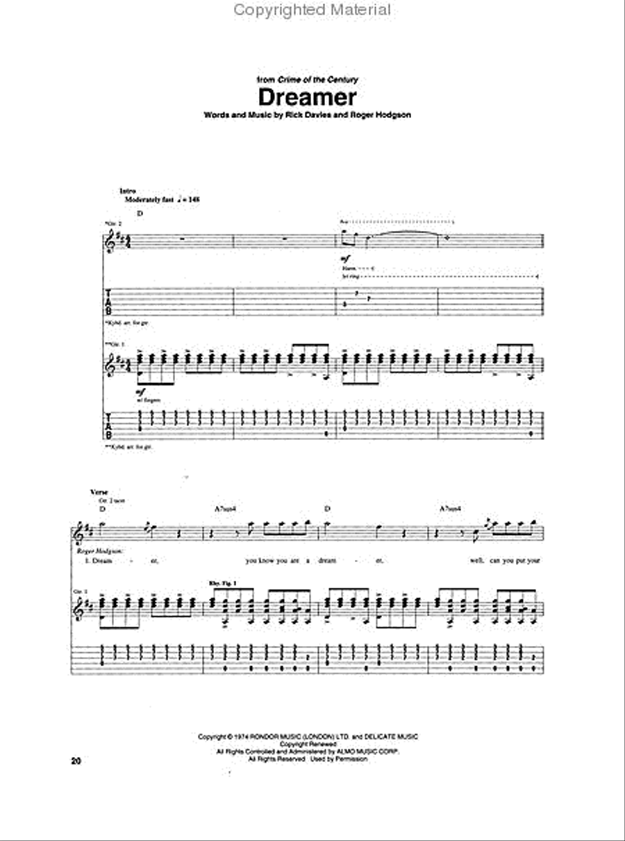 Best of Supertramp Electric Guitar scores gallery preview page 4
