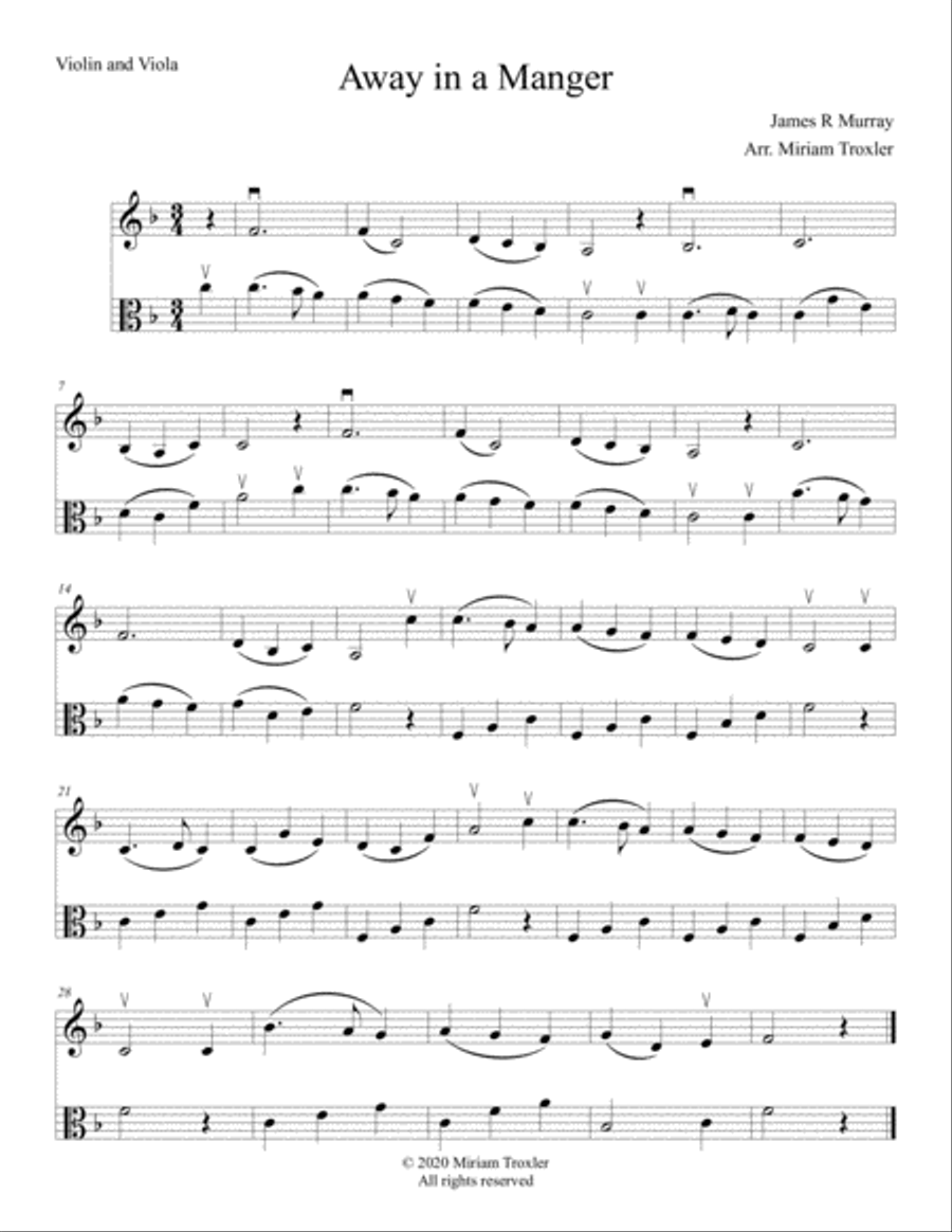 Traditional Christmas Carols for Two String Instruments: Violin and Viola String Duet scores gallery preview page 4