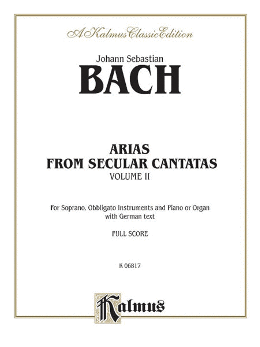 Soprano Arias from Church Cantatas (12 Secular), Volume 2 Flute Solo scores gallery preview page 1