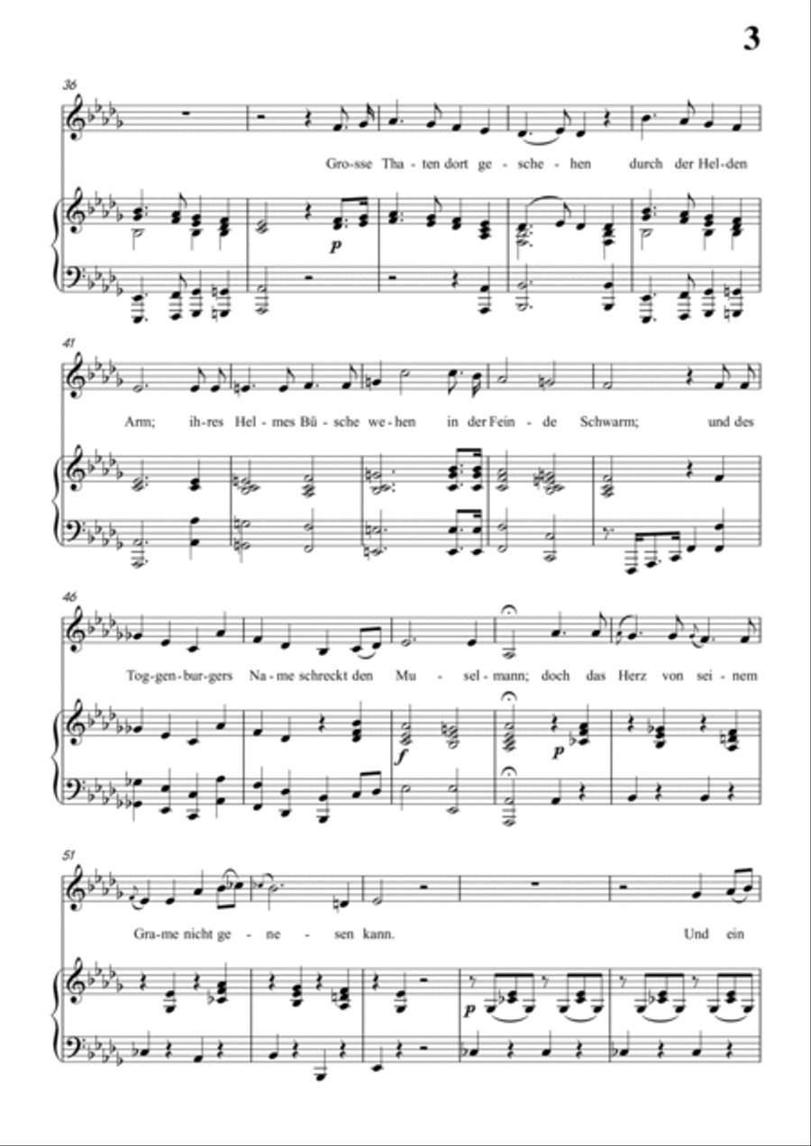 Schubert-Ritter Toggenburg in bD for Vocal and Piano Voice scores gallery preview page 4