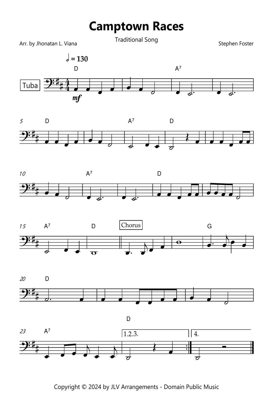 Camptown Races Tuba scores gallery preview page 1