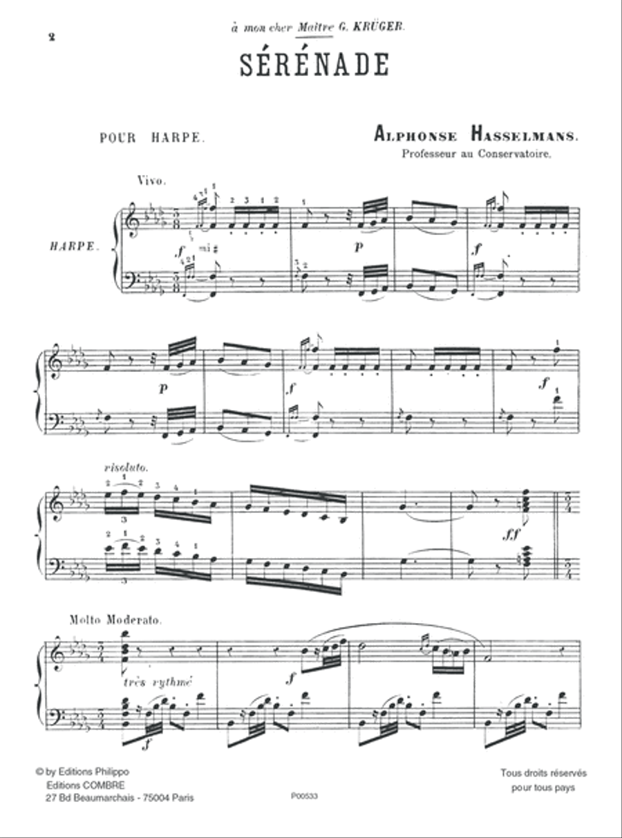 Serenade Op. 5 Harp scores gallery preview page 2