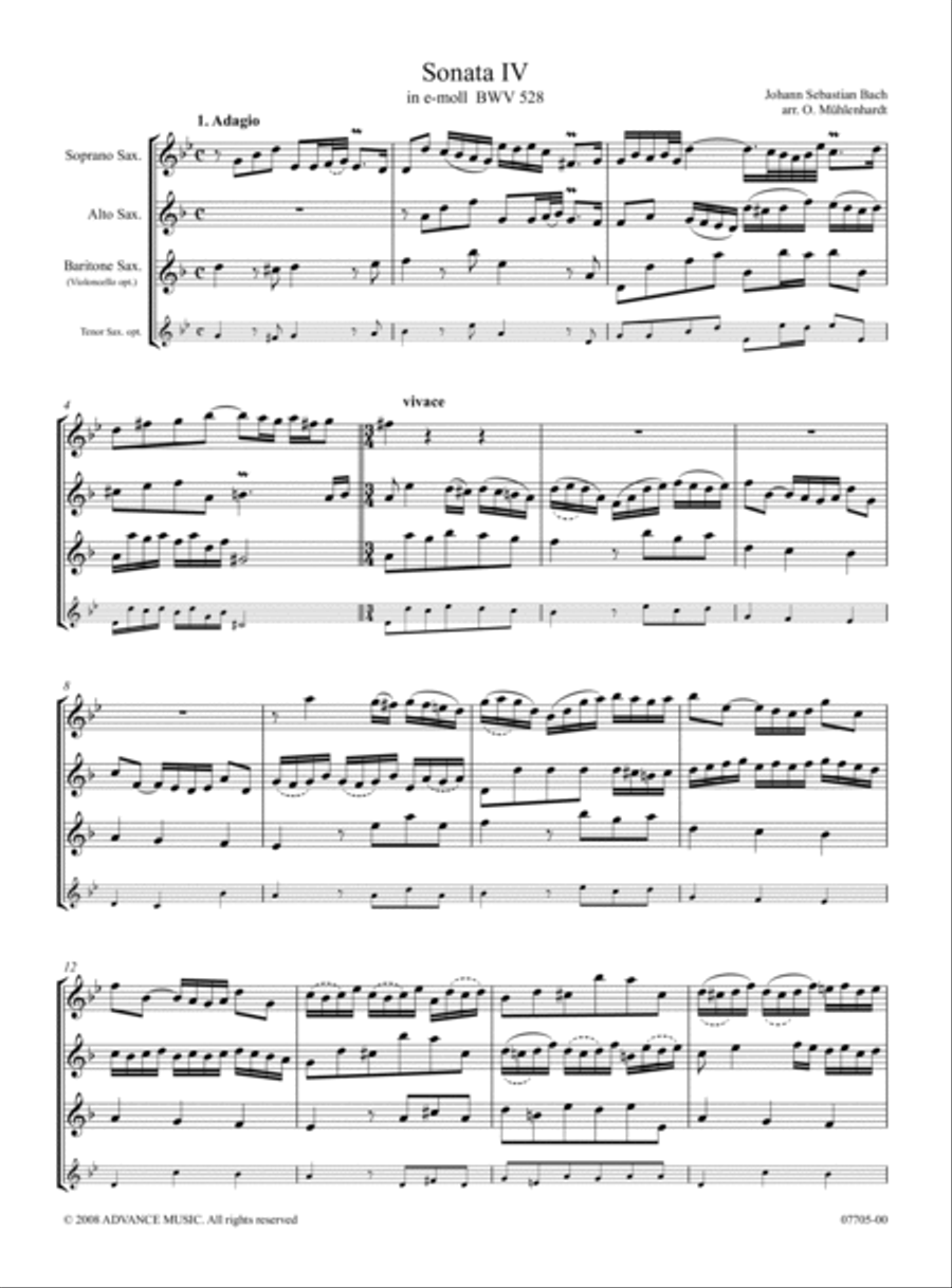 Triosonate IV in E Moll BWV 528 SAT scores gallery preview page 2