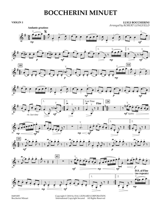 Book cover for Boccherini Minuet - Violin 1